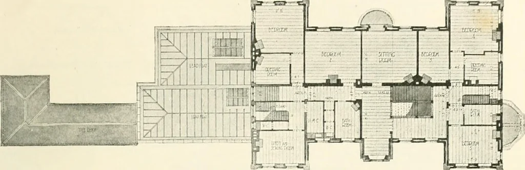 An illustration from The modern home; a book of British domestic architecture for moderate incomes; a companion volume to "The British home of to-day";, 1906, leaf 60