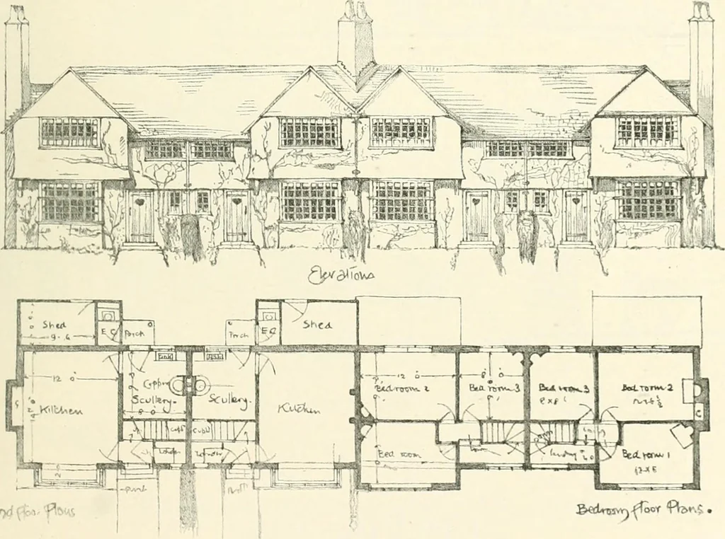 An illustration from The modern home; a book of British domestic architecture for moderate incomes; a companion volume to "The British home of to-day";, 1906, leaf 60