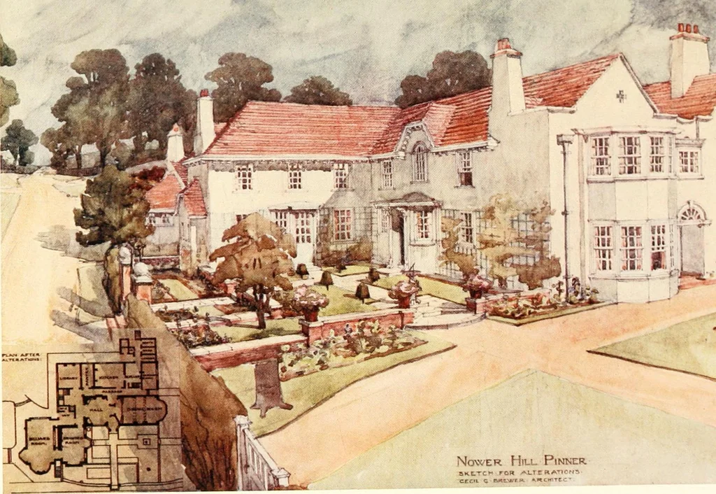 An illustration from The modern home; a book of British domestic architecture for moderate incomes; a companion volume to "The British home of to-day";, 1906, leaf 64