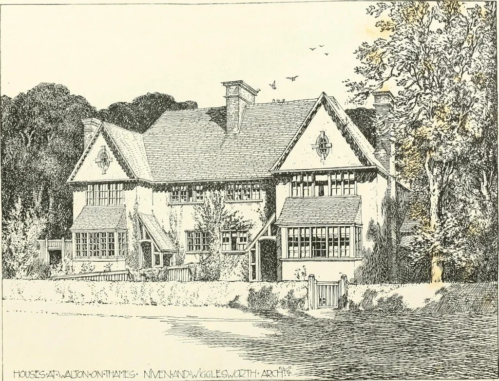 An illustration from The modern home; a book of British domestic architecture for moderate incomes; a companion volume to "The British home of to-day";, 1906, leaf 69
