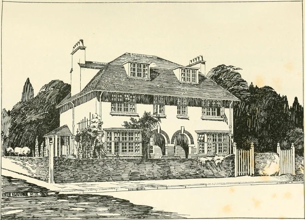 An illustration from The modern home; a book of British domestic architecture for moderate incomes; a companion volume to "The British home of to-day";, 1906, leaf 70