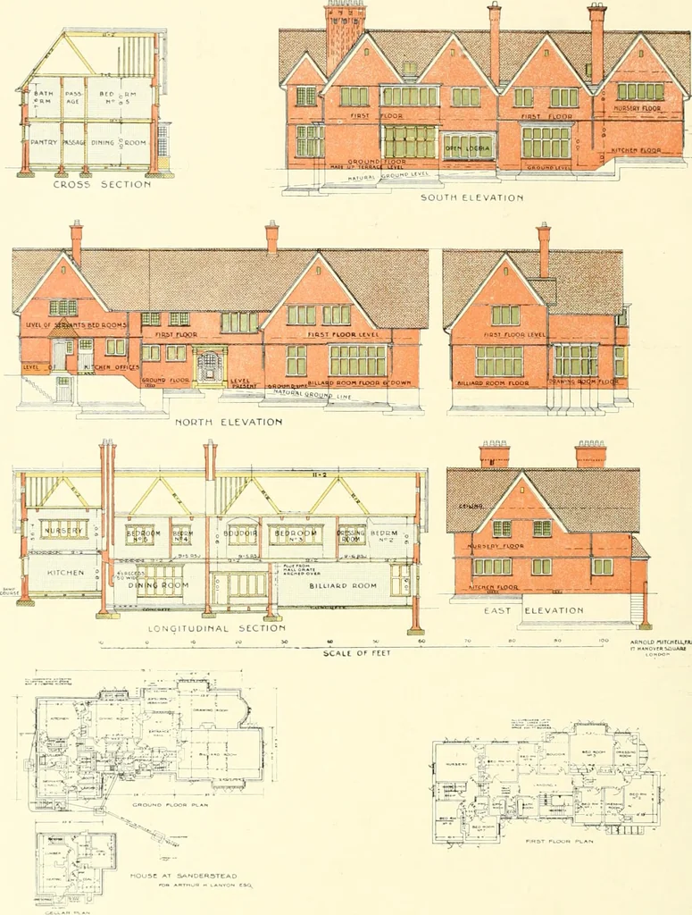 An illustration from The modern home; a book of British domestic architecture for moderate incomes; a companion volume to "The British home of to-day";, 1906, leaf 77