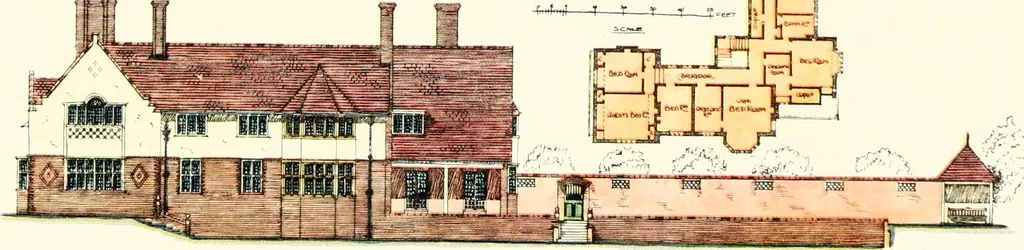 An illustration from The modern home; a book of British domestic architecture for moderate incomes; a companion volume to "The British home of to-day";, 1906, leaf 86