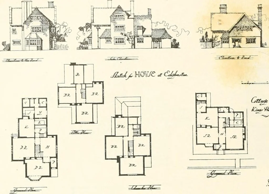 An illustration from The modern home; a book of British domestic architecture for moderate incomes; a companion volume to "The British home of to-day";, 1906, leaf 89
