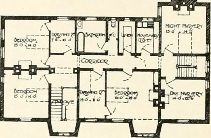 An illustration from The modern home; a book of British domestic architecture for moderate incomes; a companion volume to "The British home of to-day";, 1906, leaf 91