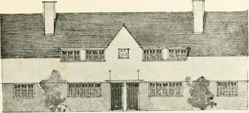 An illustration from The modern home; a book of British domestic architecture for moderate incomes; a companion volume to "The British home of to-day";, 1906, leaf 92
