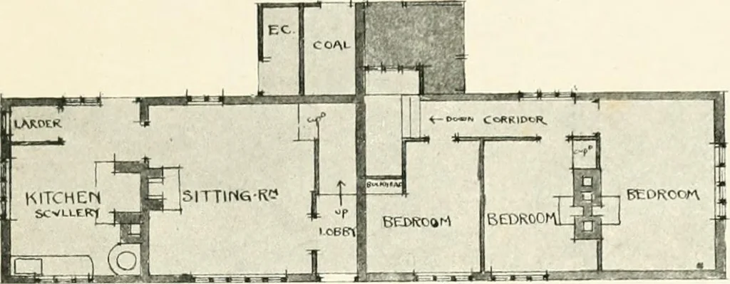 An illustration from The modern home; a book of British domestic architecture for moderate incomes; a companion volume to "The British home of to-day";, 1906, leaf 92