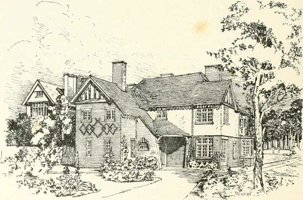 An illustration from The modern home; a book of British domestic architecture for moderate incomes; a companion volume to "The British home of to-day";, 1906, leaf 95