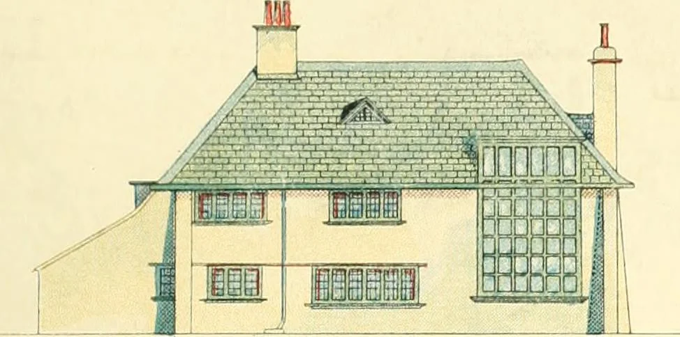 An illustration from The modern home; a book of British domestic architecture for moderate incomes; a companion volume to "The British home of to-day";, 1906, leaf 96