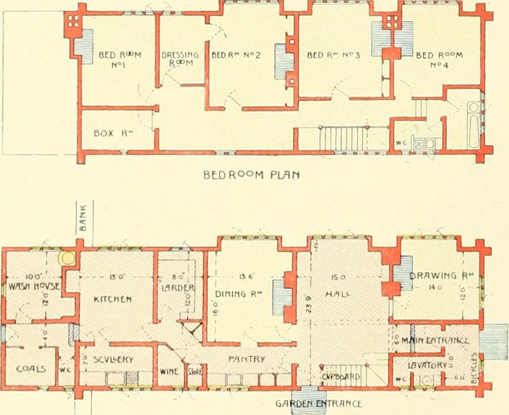An illustration from The modern home; a book of British domestic architecture for moderate incomes; a companion volume to "The British home of to-day";, 1906, leaf 99