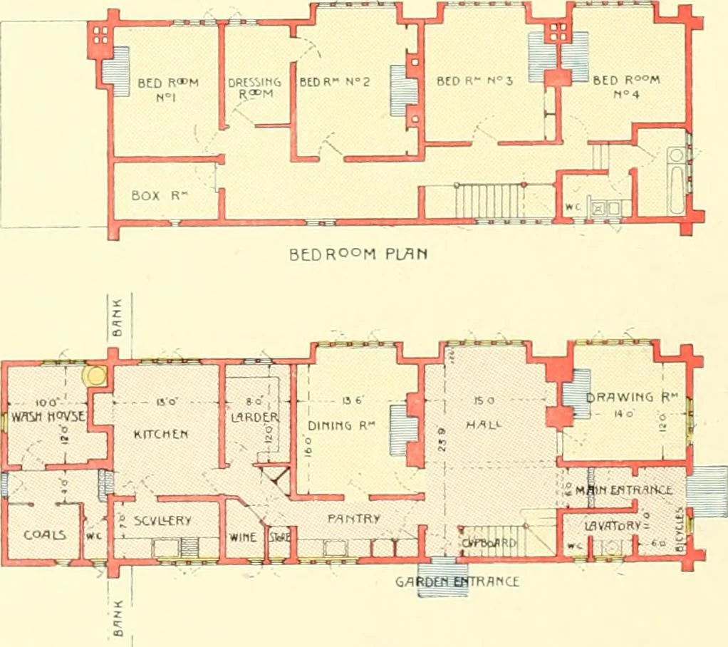 An illustration from The modern home : a book of British domestic architectvre for moderate incomes; a companion volvme to "The British home of to-day", 1906, leaf 101