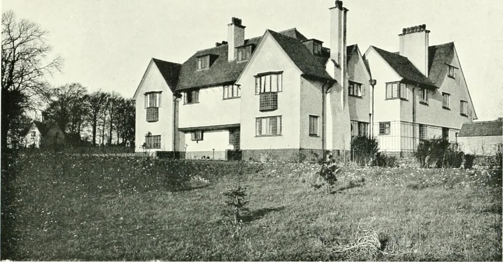 An illustration from The modern home : a book of British domestic architectvre for moderate incomes; a companion volvme to "The British home of to-day", 1906, leaf 102