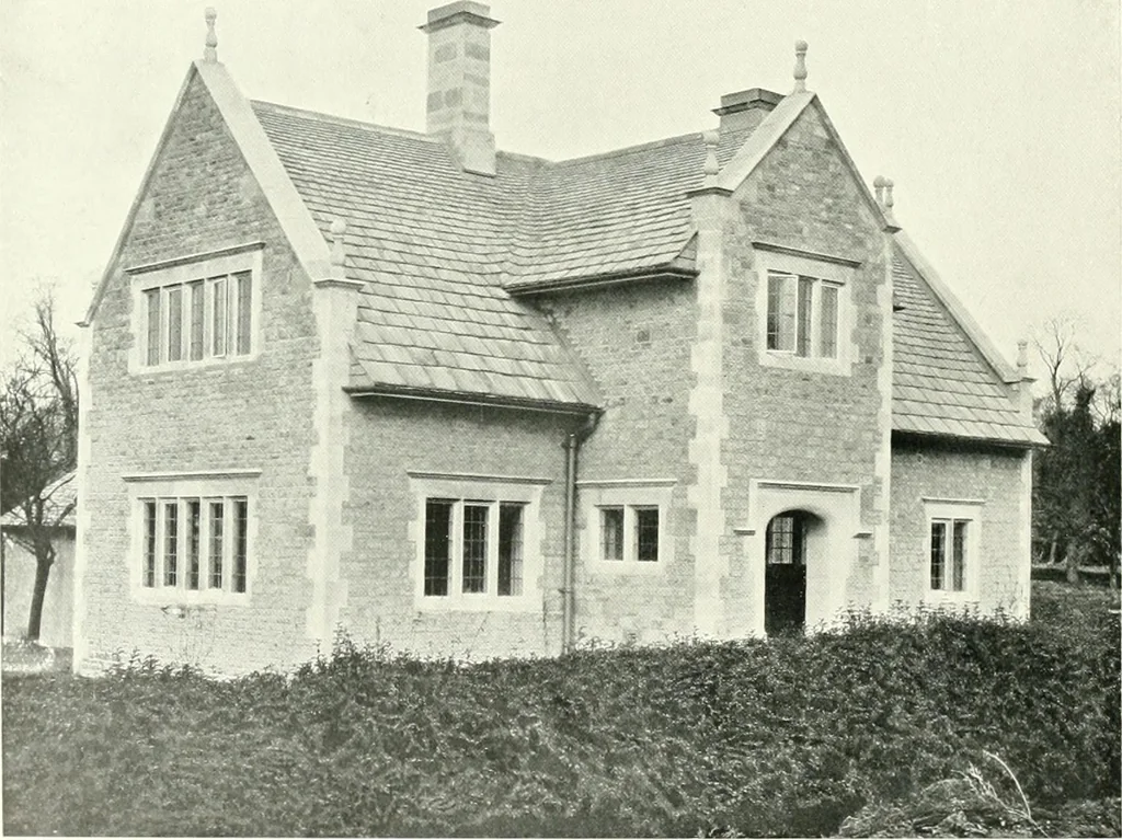 An illustration from The modern home : a book of British domestic architectvre for moderate incomes; a companion volvme to "The British home of to-day", 1906, leaf 103