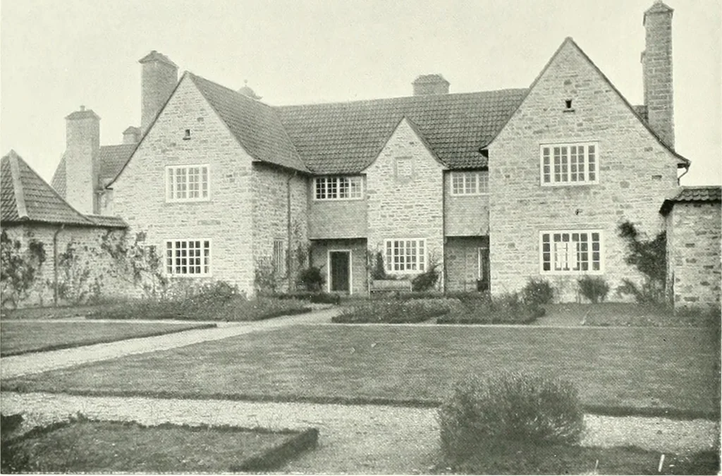An illustration from The modern home : a book of British domestic architectvre for moderate incomes; a companion volvme to "The British home of to-day", 1906, leaf 107