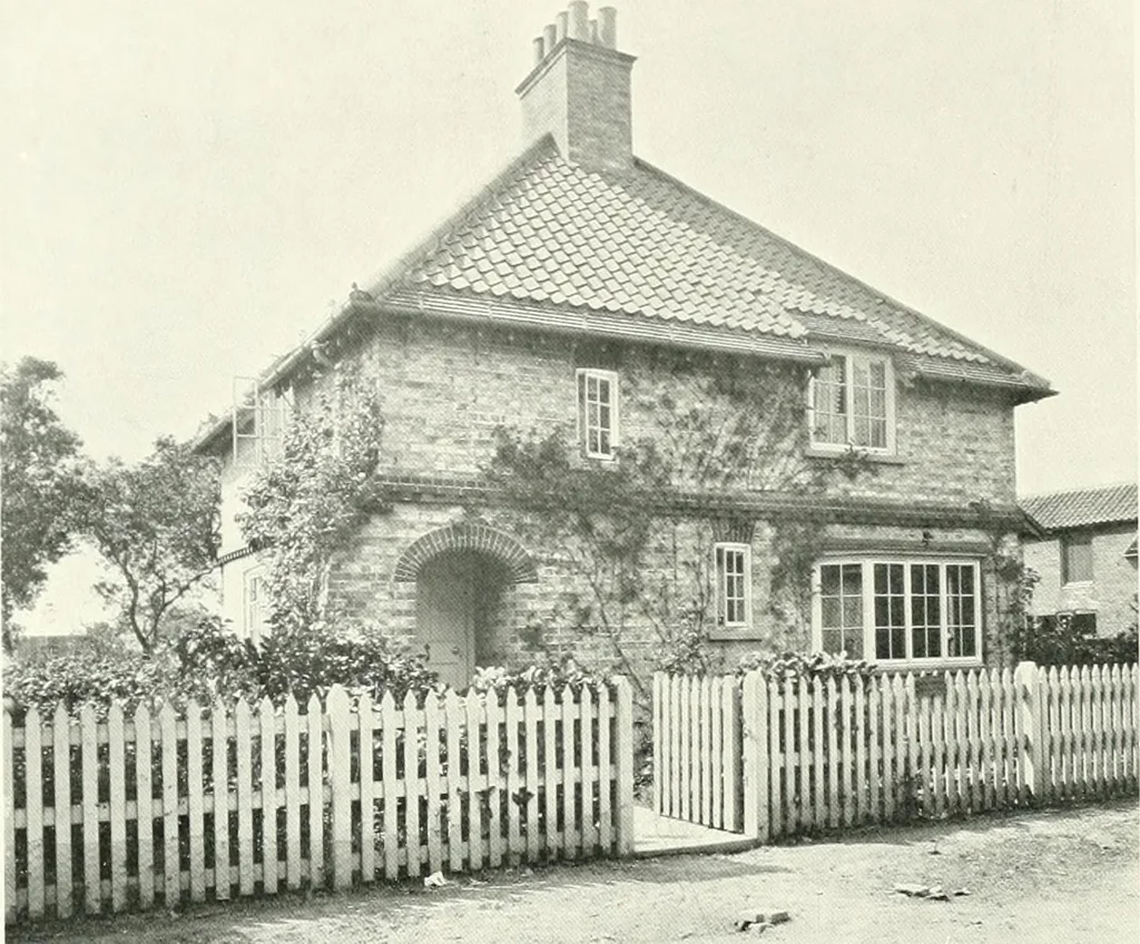 An illustration from The modern home : a book of British domestic architectvre for moderate incomes; a companion volvme to "The British home of to-day", 1906, leaf 113