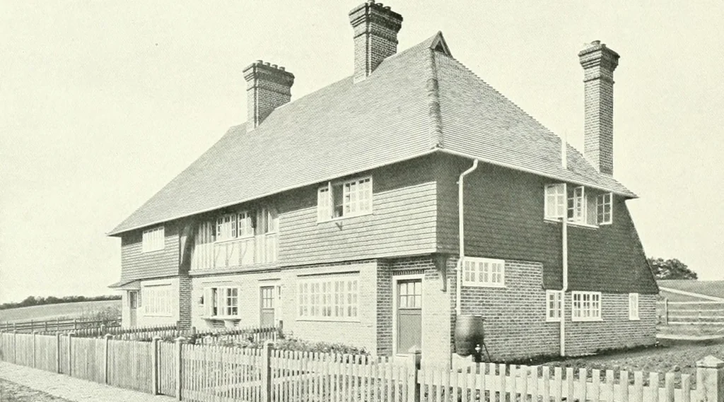 An illustration from The modern home : a book of British domestic architectvre for moderate incomes; a companion volvme to "The British home of to-day", 1906, leaf 115
