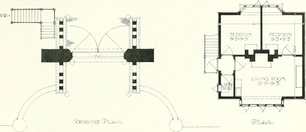 An illustration from The modern home : a book of British domestic architectvre for moderate incomes; a companion volvme to "The British home of to-day", 1906, leaf 116