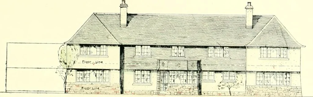 An illustration from The modern home : a book of British domestic architectvre for moderate incomes; a companion volvme to "The British home of to-day", 1906, leaf 120