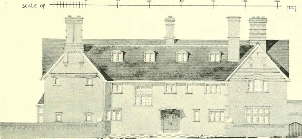 An illustration from The modern home : a book of British domestic architectvre for moderate incomes; a companion volvme to "The British home of to-day", 1906, leaf 122