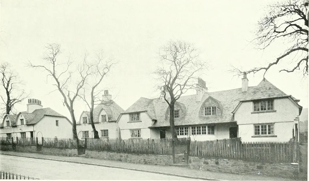 An illustration from The modern home : a book of British domestic architectvre for moderate incomes; a companion volvme to "The British home of to-day", 1906, leaf 128