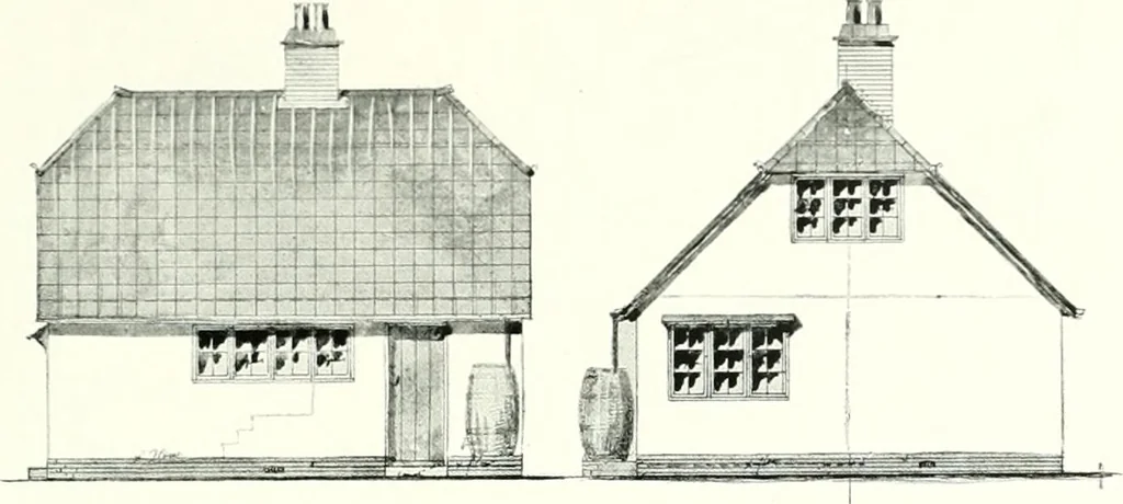 An illustration from The modern home : a book of British domestic architectvre for moderate incomes; a companion volvme to "The British home of to-day", 1906, leaf 142