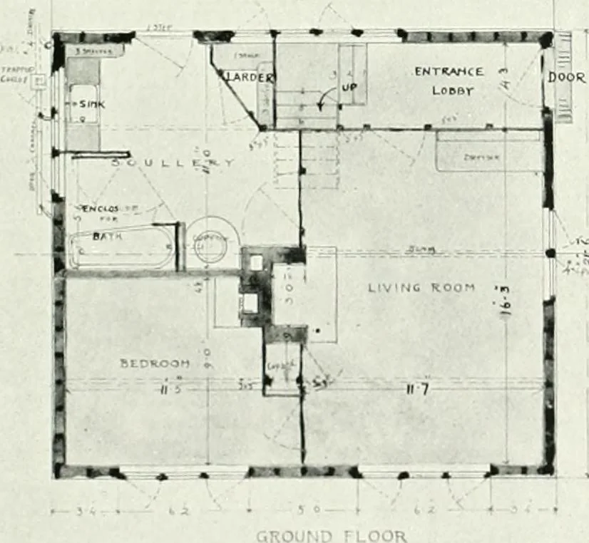 An illustration from The modern home : a book of British domestic architectvre for moderate incomes; a companion volvme to "The British home of to-day", 1906, leaf 142