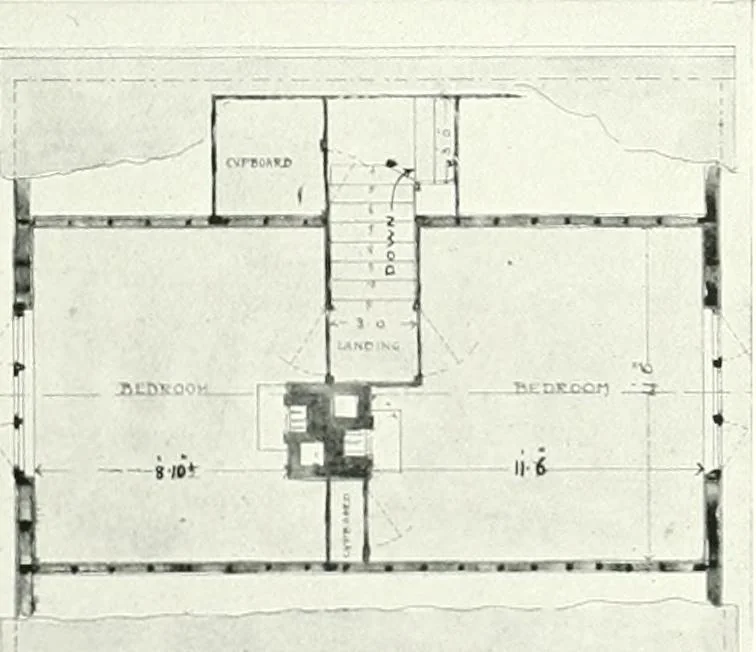 An illustration from The modern home : a book of British domestic architectvre for moderate incomes; a companion volvme to "The British home of to-day", 1906, leaf 142