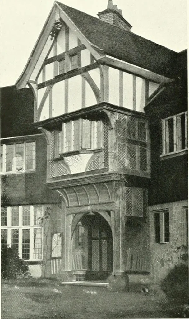An illustration from The modern home : a book of British domestic architectvre for moderate incomes; a companion volvme to "The British home of to-day", 1906, leaf 143