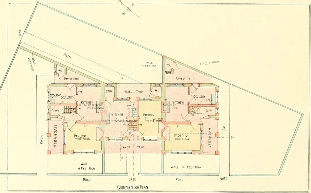 An illustration from The modern home : a book of British domestic architectvre for moderate incomes; a companion volvme to "The British home of to-day", 1906, leaf 145