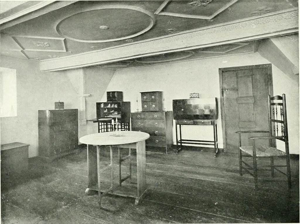 An illustration from The modern home : a book of British domestic architectvre for moderate incomes; a companion volvme to "The British home of to-day", 1906, leaf 157