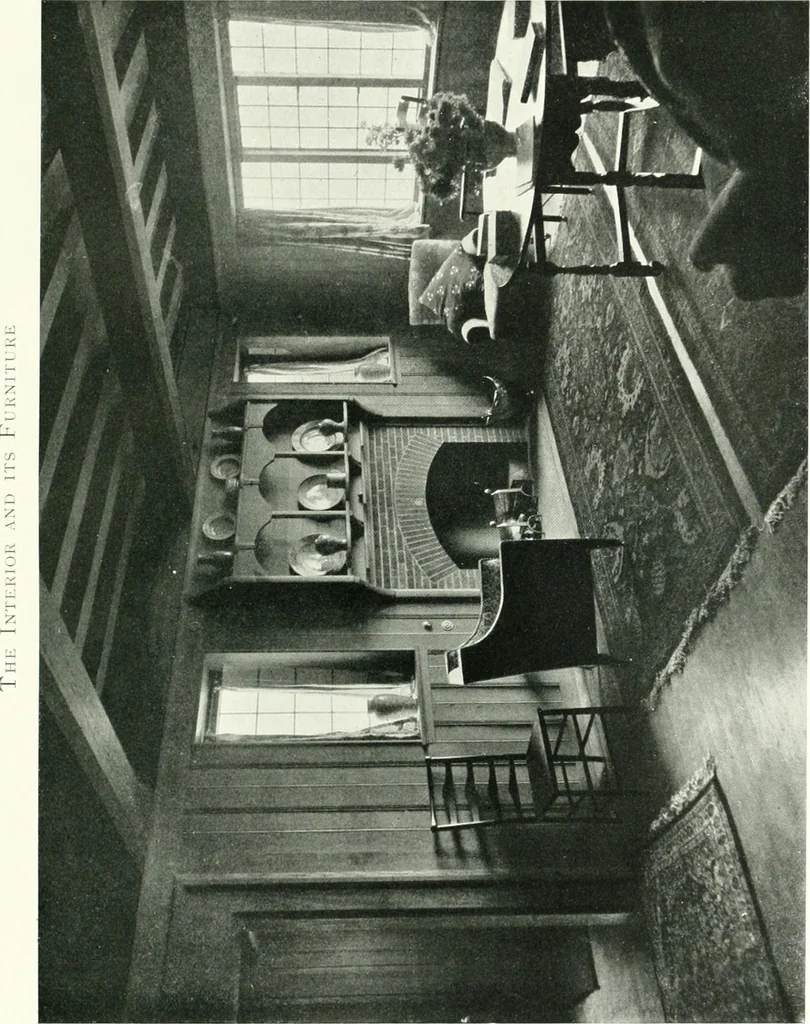 An illustration from The modern home : a book of British domestic architectvre for moderate incomes; a companion volvme to "The British home of to-day", 1906, leaf 168