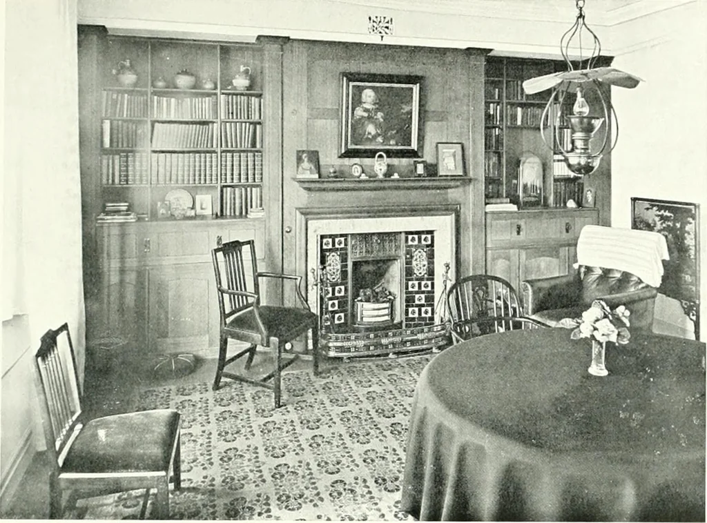 An illustration from The modern home : a book of British domestic architectvre for moderate incomes; a companion volvme to "The British home of to-day", 1906, leaf 182