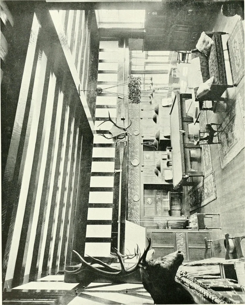 An illustration from The modern home : a book of British domestic architectvre for moderate incomes; a companion volvme to "The British home of to-day", 1906, leaf 187
