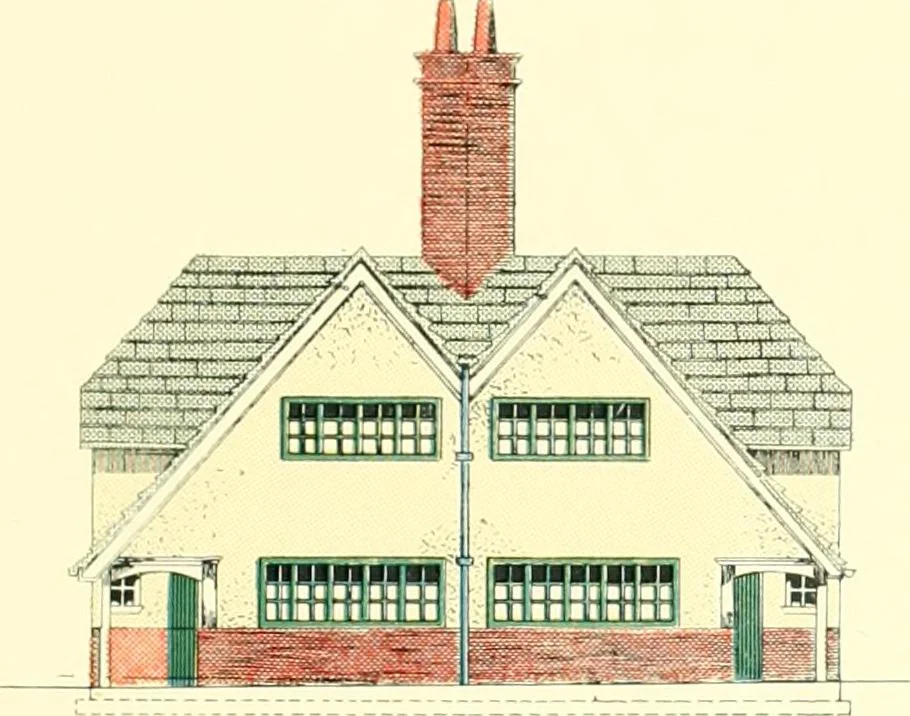 An illustration from The modern home : a book of British domestic architectvre for moderate incomes; a companion volvme to "The British home of to-day", 1906, leaf 28