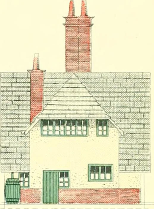 An illustration from The modern home : a book of British domestic architectvre for moderate incomes; a companion volvme to "The British home of to-day", 1906, leaf 28