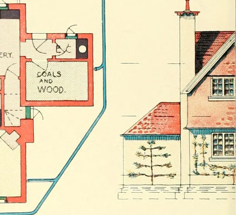 An illustration from The modern home : a book of British domestic architectvre for moderate incomes; a companion volvme to "The British home of to-day", 1906, leaf 29