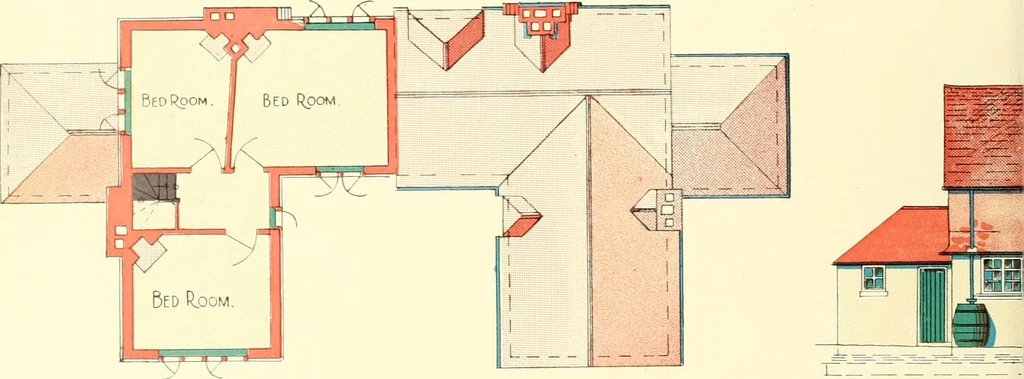 An illustration from The modern home : a book of British domestic architectvre for moderate incomes; a companion volvme to "The British home of to-day", 1906, leaf 29