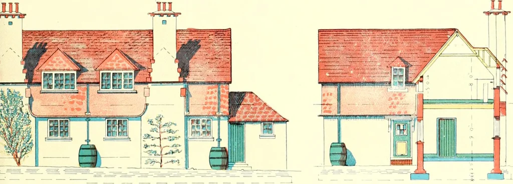 An illustration from The modern home : a book of British domestic architectvre for moderate incomes; a companion volvme to "The British home of to-day", 1906, leaf 30