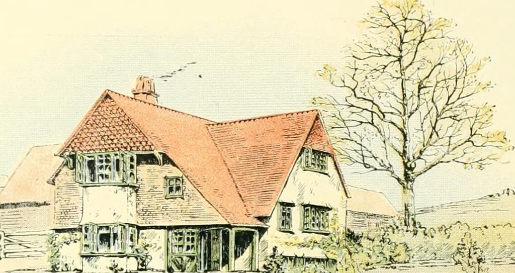 An illustration from The modern home : a book of British domestic architectvre for moderate incomes; a companion volvme to "The British home of to-day", 1906, leaf 57
