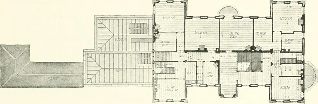 An illustration from The modern home : a book of British domestic architectvre for moderate incomes; a companion volvme to "The British home of to-day", 1906, leaf 62