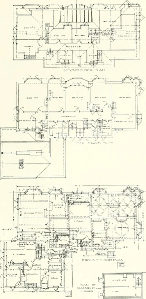 An illustration from The modern home : a book of British domestic architectvre for moderate incomes; a companion volvme to "The British home of to-day", 1906, leaf 64