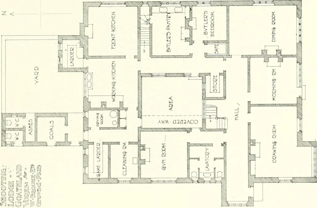 An illustration from The modern home : a book of British domestic architectvre for moderate incomes; a companion volvme to "The British home of to-day", 1906, leaf 68