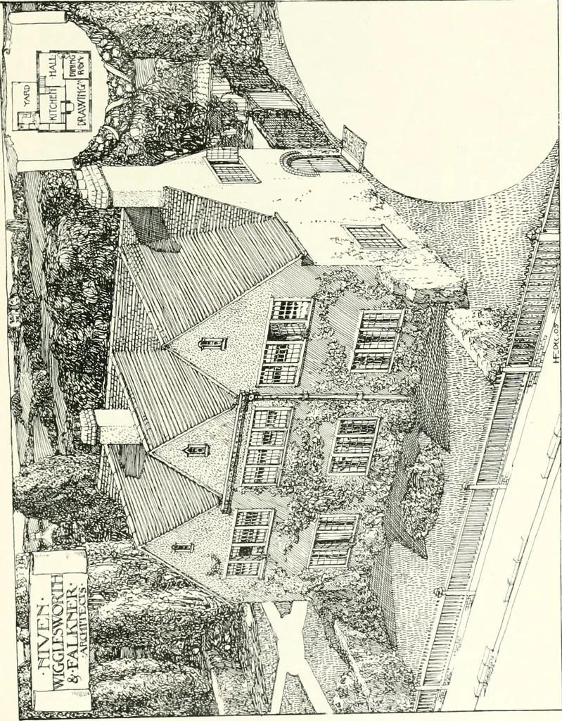An illustration from The modern home : a book of British domestic architectvre for moderate incomes; a companion volvme to "The British home of to-day", 1906, leaf 70
