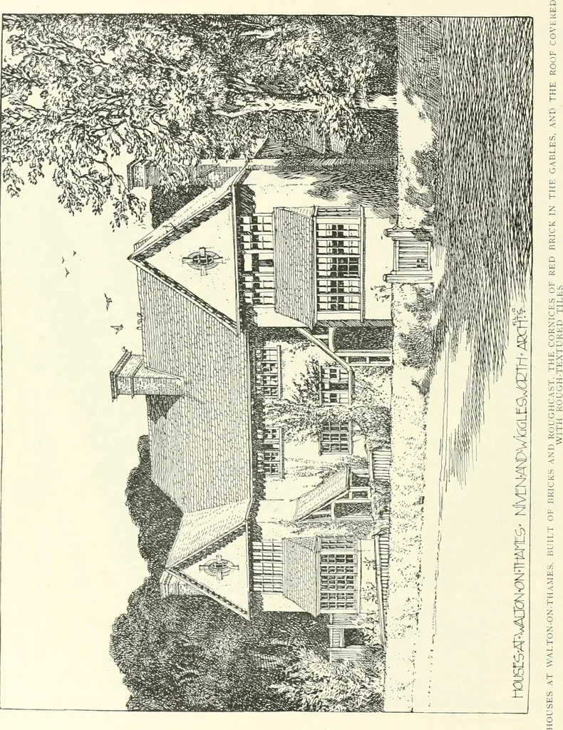 An illustration from The modern home : a book of British domestic architectvre for moderate incomes; a companion volvme to "The British home of to-day", 1906, leaf 71
