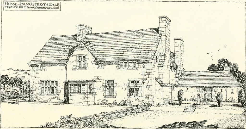An illustration from The modern home : a book of British domestic architectvre for moderate incomes; a companion volvme to "The British home of to-day", 1906, leaf 73