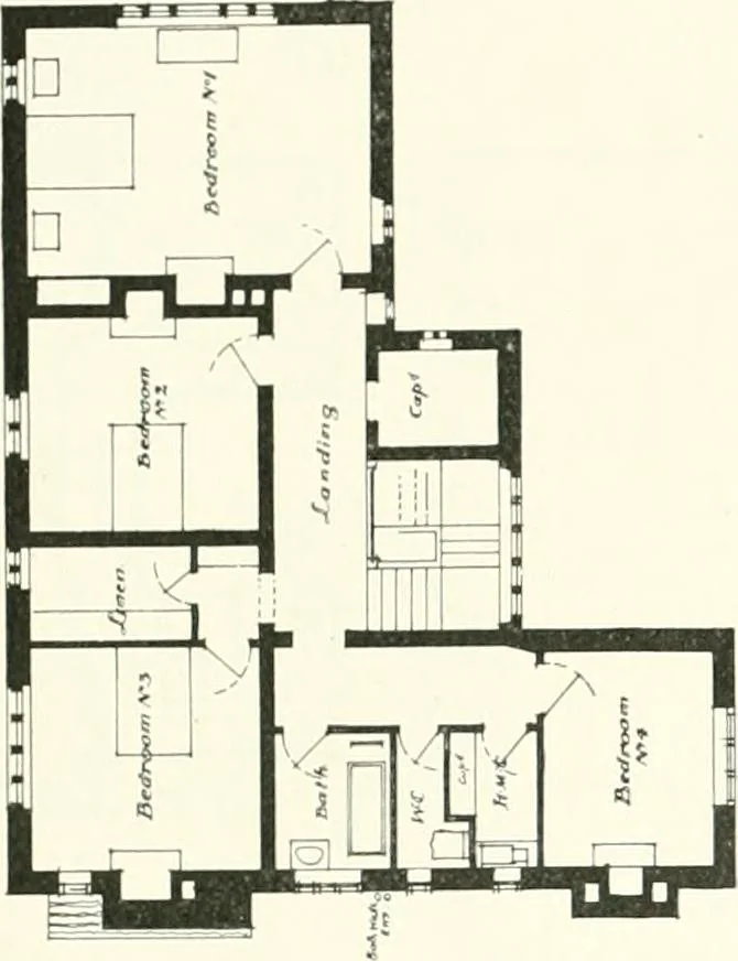 An illustration from The modern home : a book of British domestic architectvre for moderate incomes; a companion volvme to "The British home of to-day", 1906, leaf 74