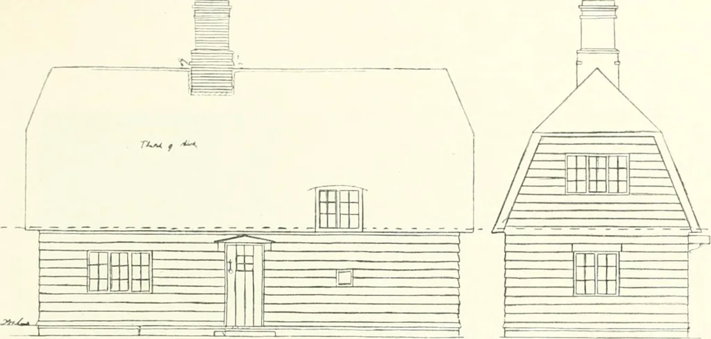 An illustration from The modern home : a book of British domestic architectvre for moderate incomes; a companion volvme to "The British home of to-day", 1906, leaf 82