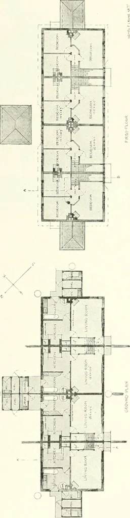 An illustration from The modern home : a book of British domestic architectvre for moderate incomes; a companion volvme to "The British home of to-day", 1906, leaf 84