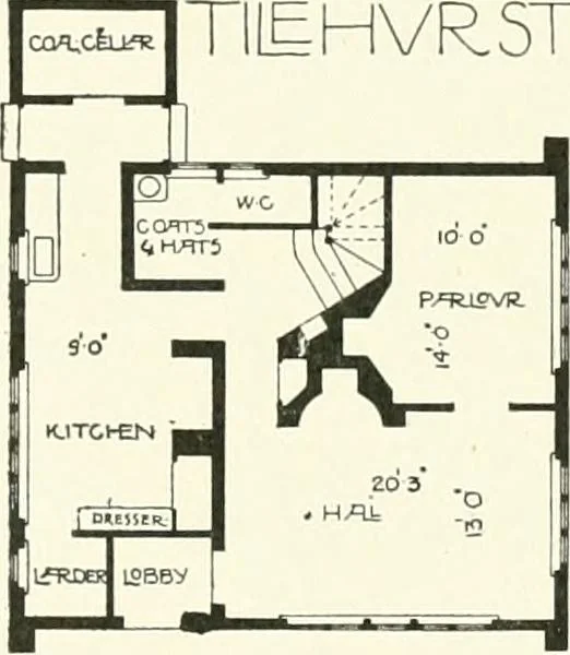An illustration from The modern home : a book of British domestic architectvre for moderate incomes; a companion volvme to "The British home of to-day", 1906, leaf 85