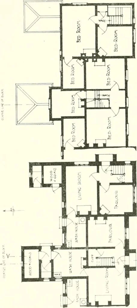 An illustration from The modern home : a book of British domestic architectvre for moderate incomes; a companion volvme to "The British home of to-day", 1906, leaf 90